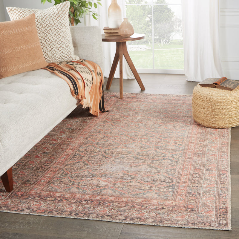 Estienne Trellis Rust & Brown Area Rug