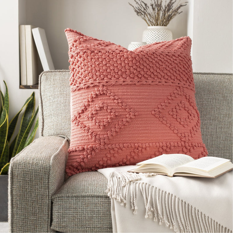 Merdo MDO-008 Hand Woven Pillow in Coral by Surya