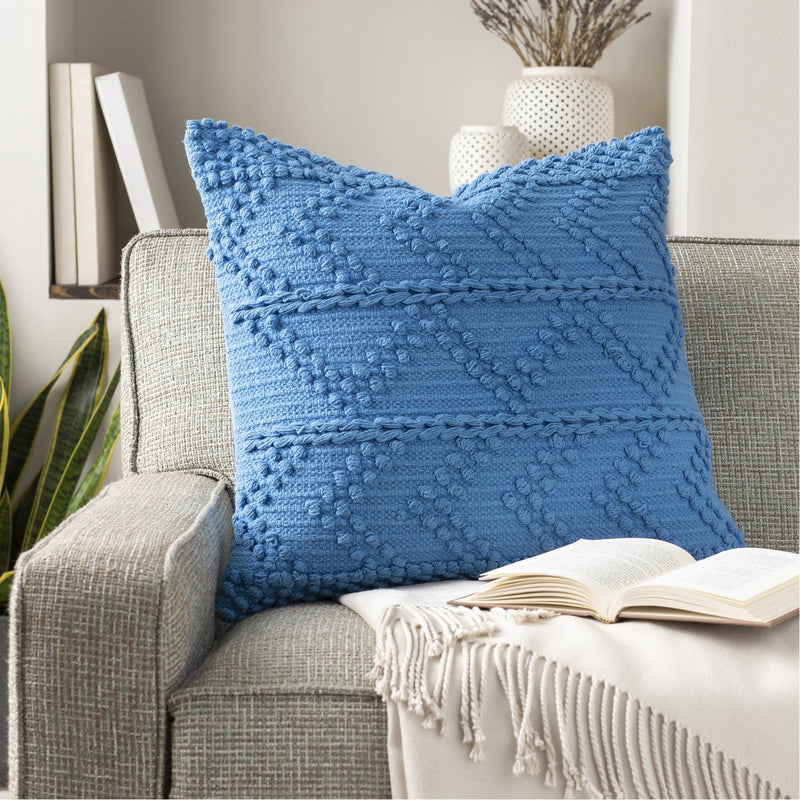 Merdo MDO-009 Hand Woven Pillow in Sky Blue by Surya