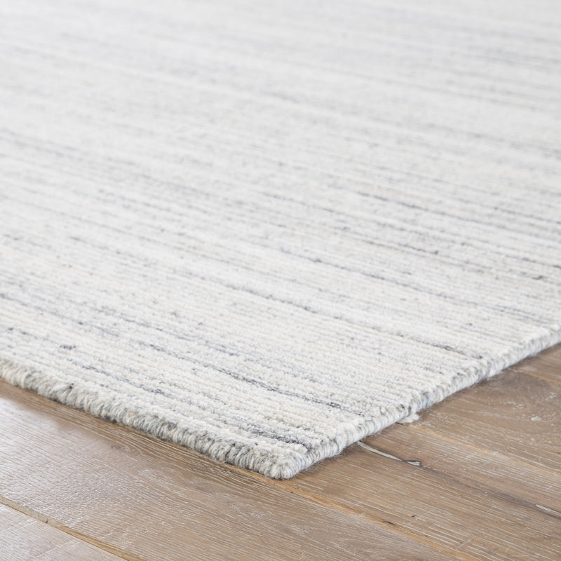 Vassa Handmade Solids & Heathers White & Gray Area Rug