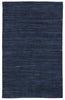 Vassa Handmade Solid Dark Blue Area Rug