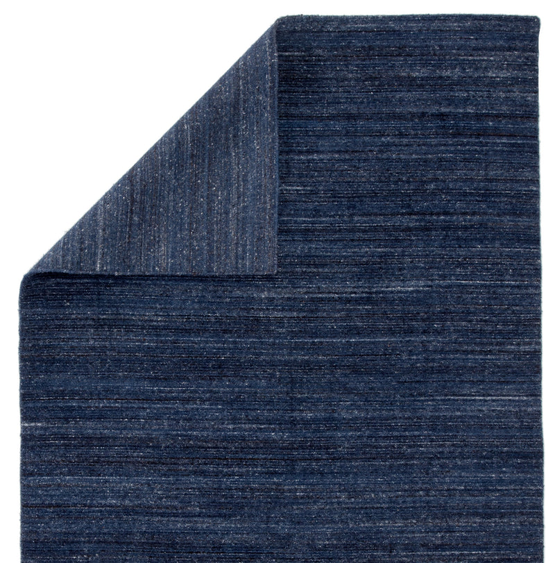 Vassa Handmade Solid Dark Blue Area Rug