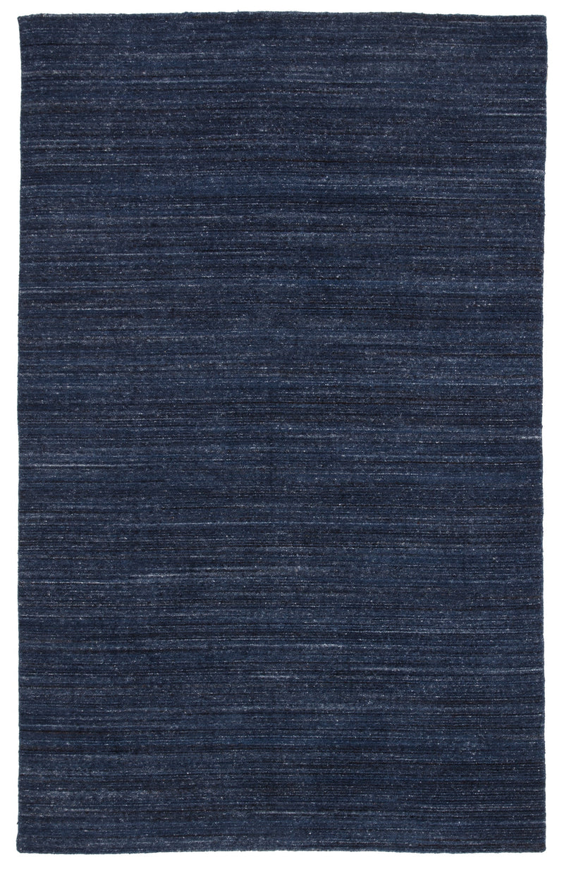 Vassa Handmade Solid Dark Blue Area Rug