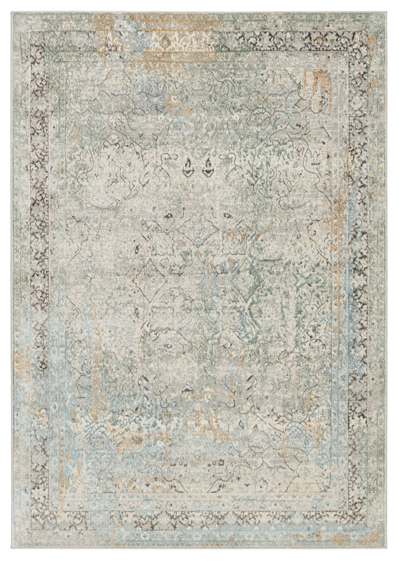 Melo Thayer Green & Light Gray Rug 1