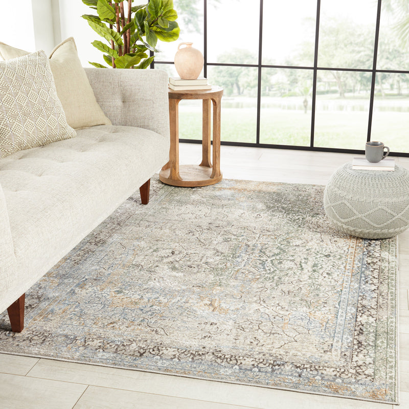 Melo Thayer Green & Light Gray Rug 5