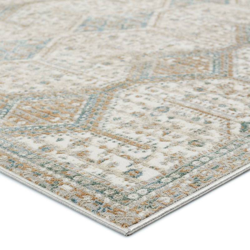 Melo Roane Gold & Light Blue Rug 2