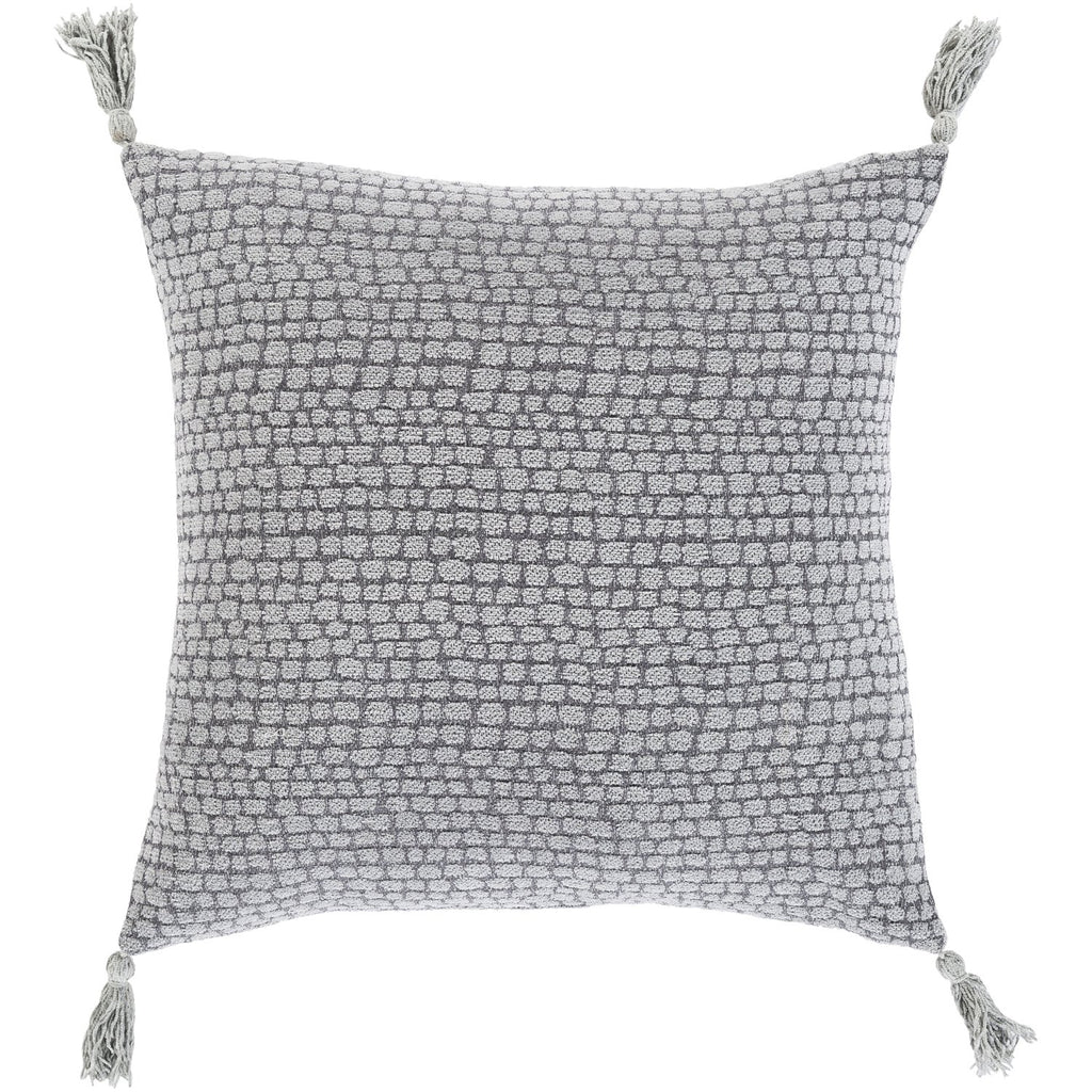 Madagascar MGS-003 Woven Pillow in Medium Gray by Surya