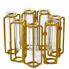 Set of 7 Small Gold Hinged Flower Vases