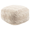 Sh-oslo Cream Textured Square Pouf