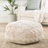 Sh-oslo Cream Textured Square Pouf