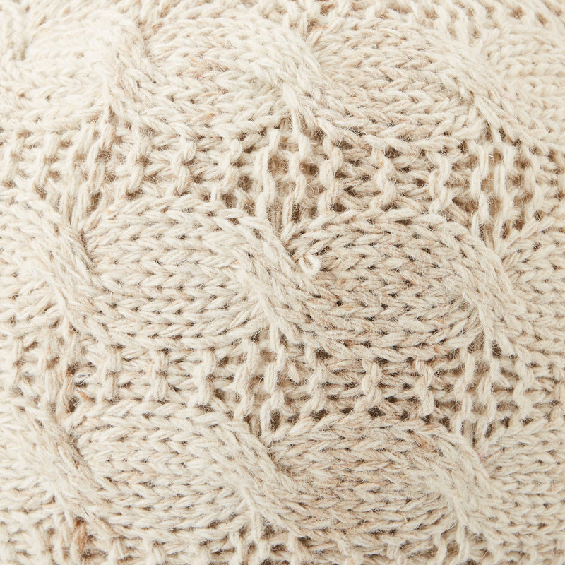 Sh-oslo Cream Textured Square Pouf