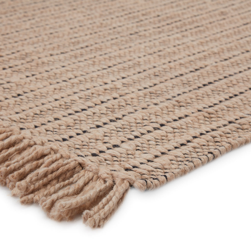 Poise Handmade Solid Rug in Beige & Black