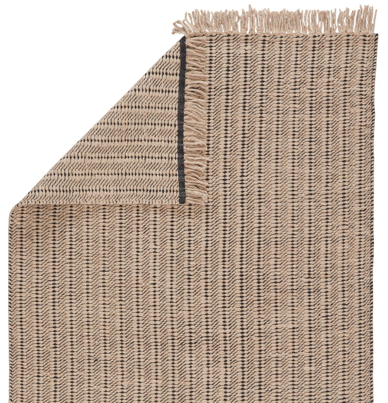 Poise Handmade Solid Rug in Beige & Black