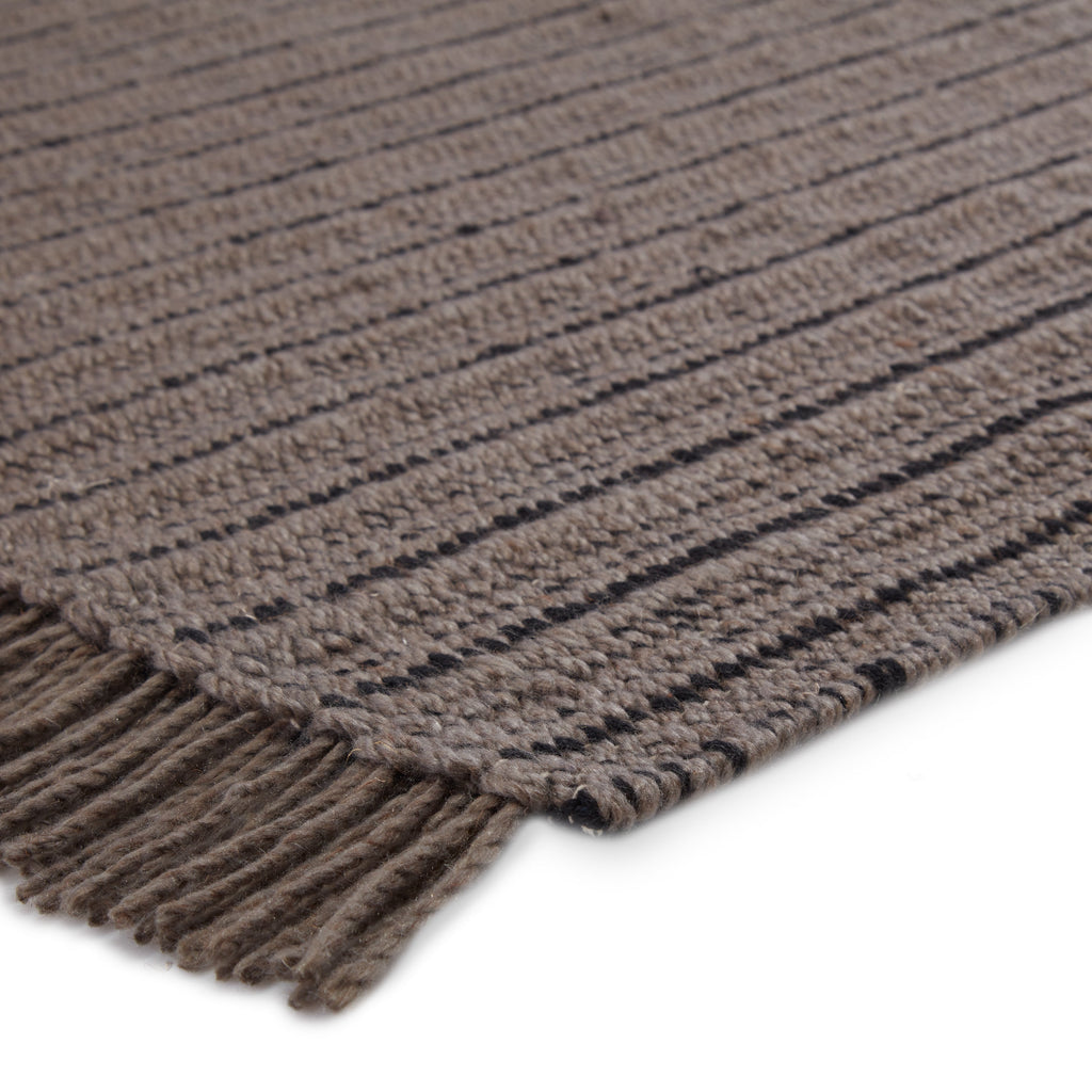 Poise Handmade Solid Rug in Gray & Black