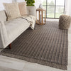 Poise Handmade Solid Rug in Gray & Black