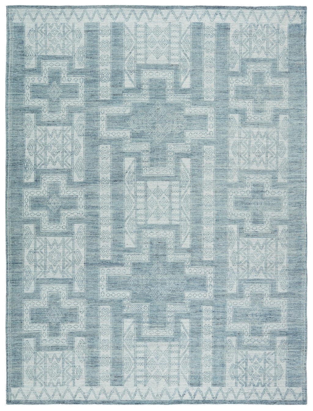 Monarch Hand Knotted Cirus Blue & Ivory Rug 1