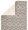 Laurel Indoor/ Outdoor Damask Dark Gray & Cream Area Rug