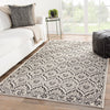 Laurel Indoor/ Outdoor Damask Dark Gray & Cream Area Rug