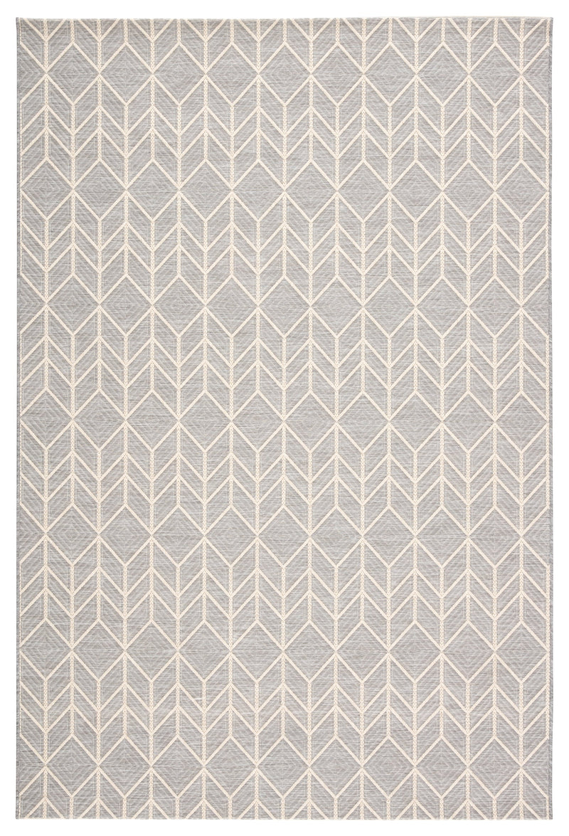 Galloway Indoor/ Outdoor Chevron Gray & Cream Area Rug