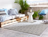 Galloway Indoor/ Outdoor Chevron Gray & Cream Area Rug