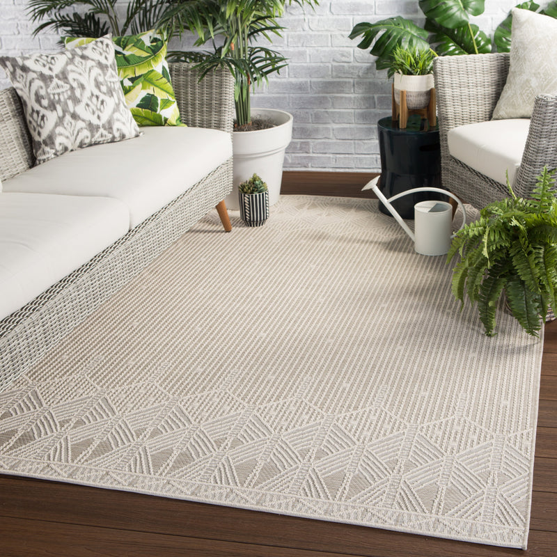 Belvidere Indoor/ Outdoor Borders Beige & Cream Area Rug