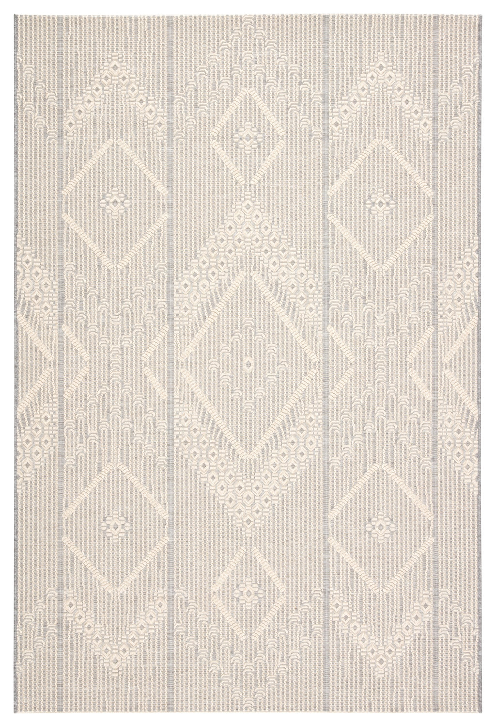 Shiloh Indoor/ Outdoor Tribal Gray & Cream Area Rug