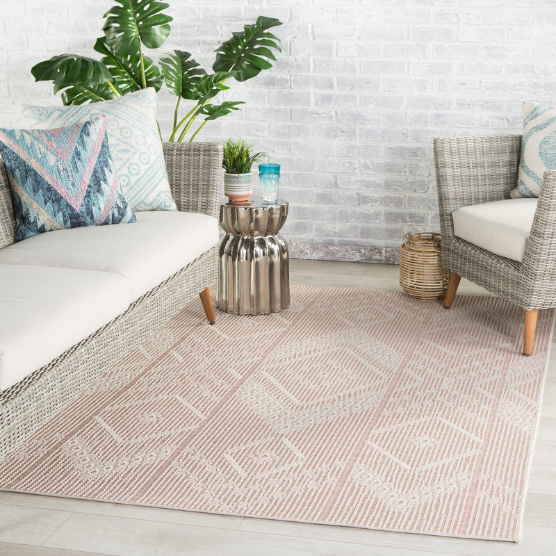 Shiloh Indoor/Outdoor Tribal Light Pink & Cream Rug