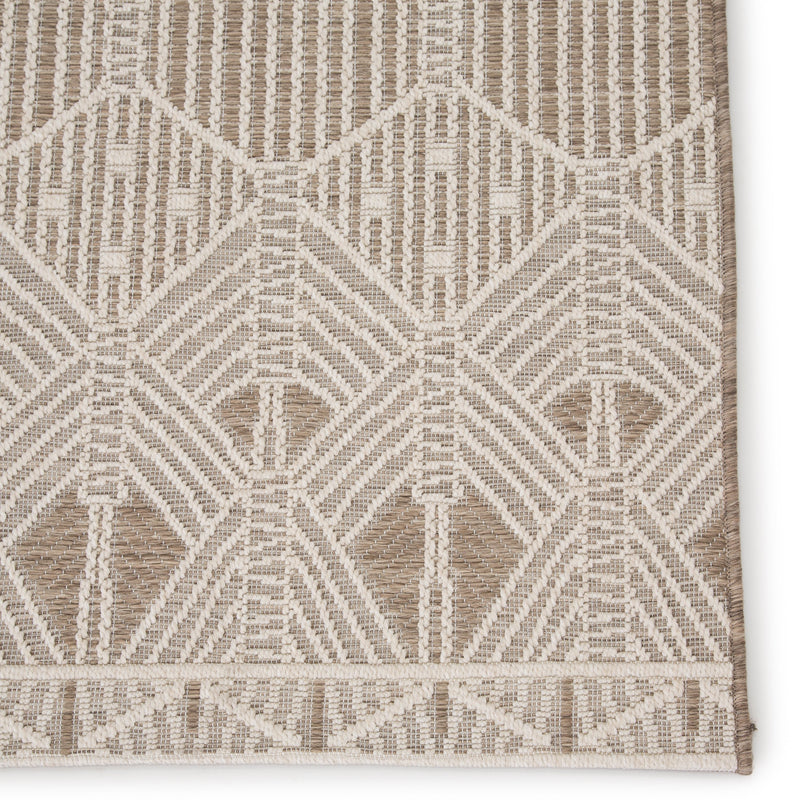 Belvidere Indoor/ Outdoor Geometric Taupe/ Cream Rug