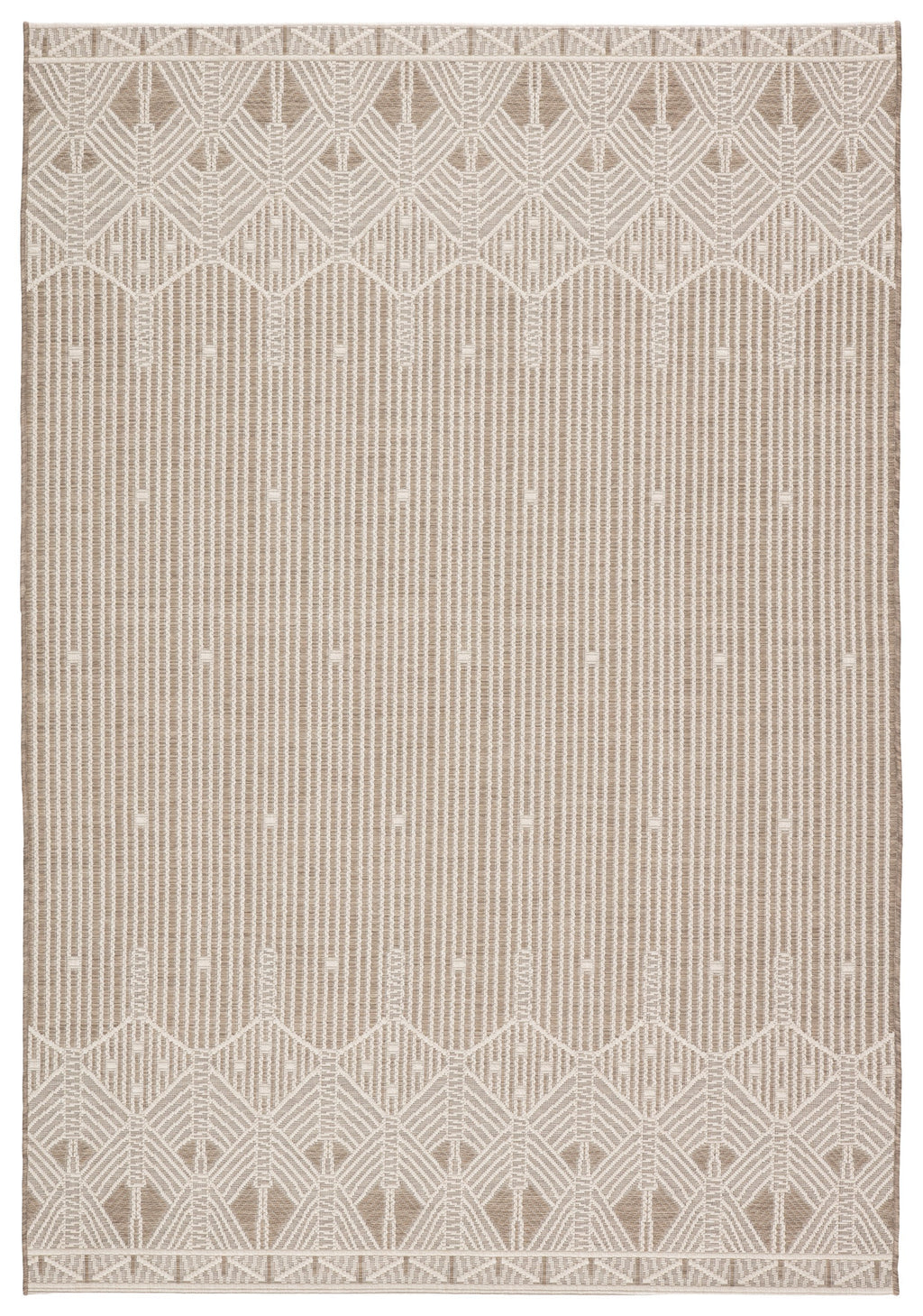 Belvidere Indoor/ Outdoor Geometric Taupe/ Cream Rug