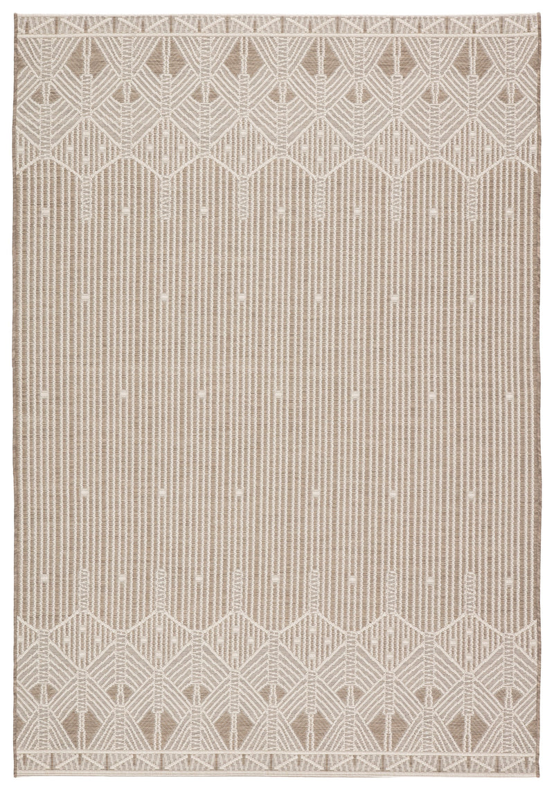 Belvidere Indoor/ Outdoor Geometric Taupe/ Cream Rug