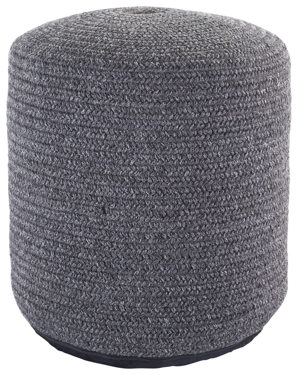 Bridgehampton Solid Dark Gray Indoor/ Outdoor Pouf