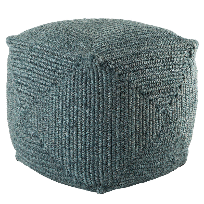 Montauk Bridgehampton Indoor/Outdoor Teal Pouf 1