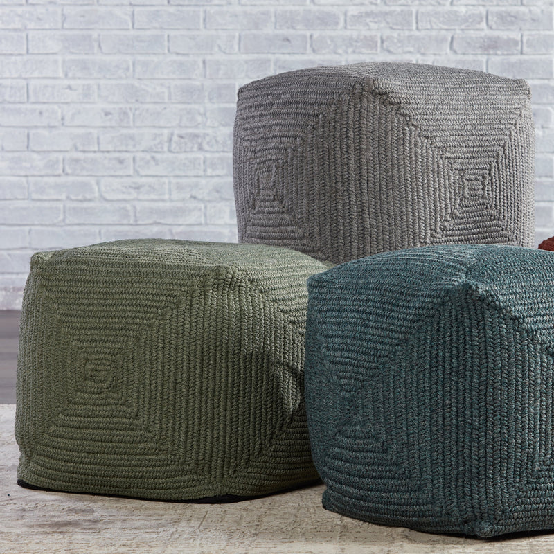 Montauk Bridgehampton Indoor/Outdoor Green Pouf 3