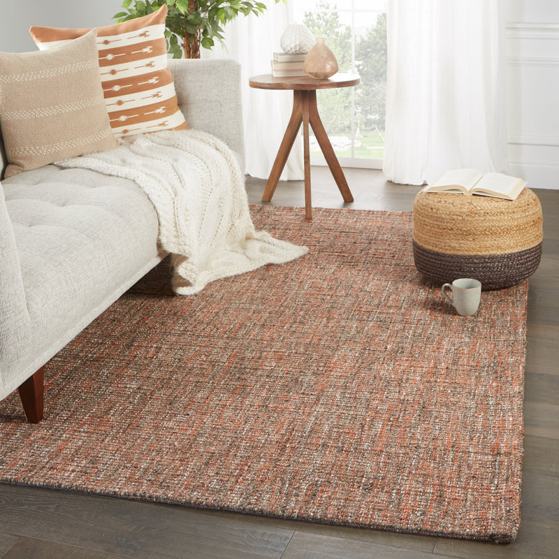 Sutton Handmade Solid Rug in Orange & Brown