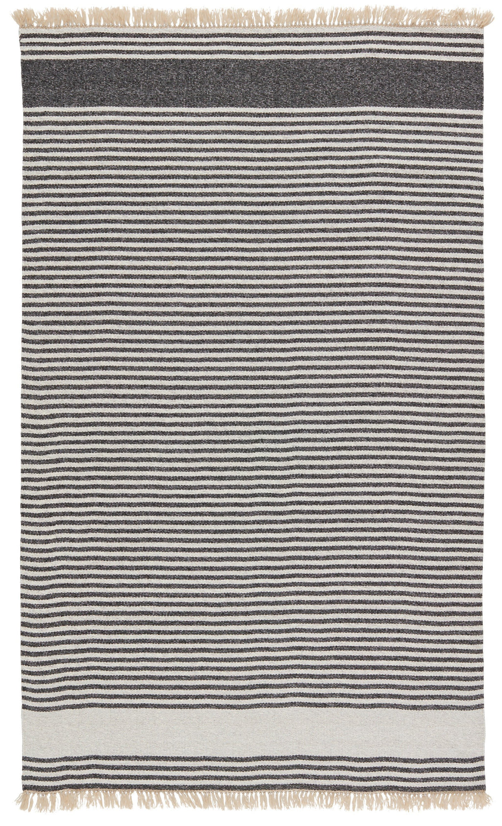 Strand Indoor/Outdoor Striped Dark Grey & Beige Rug