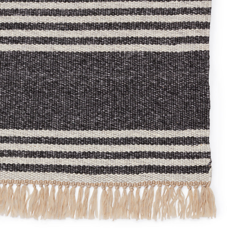 Strand Indoor/Outdoor Striped Dark Grey & Beige Rug