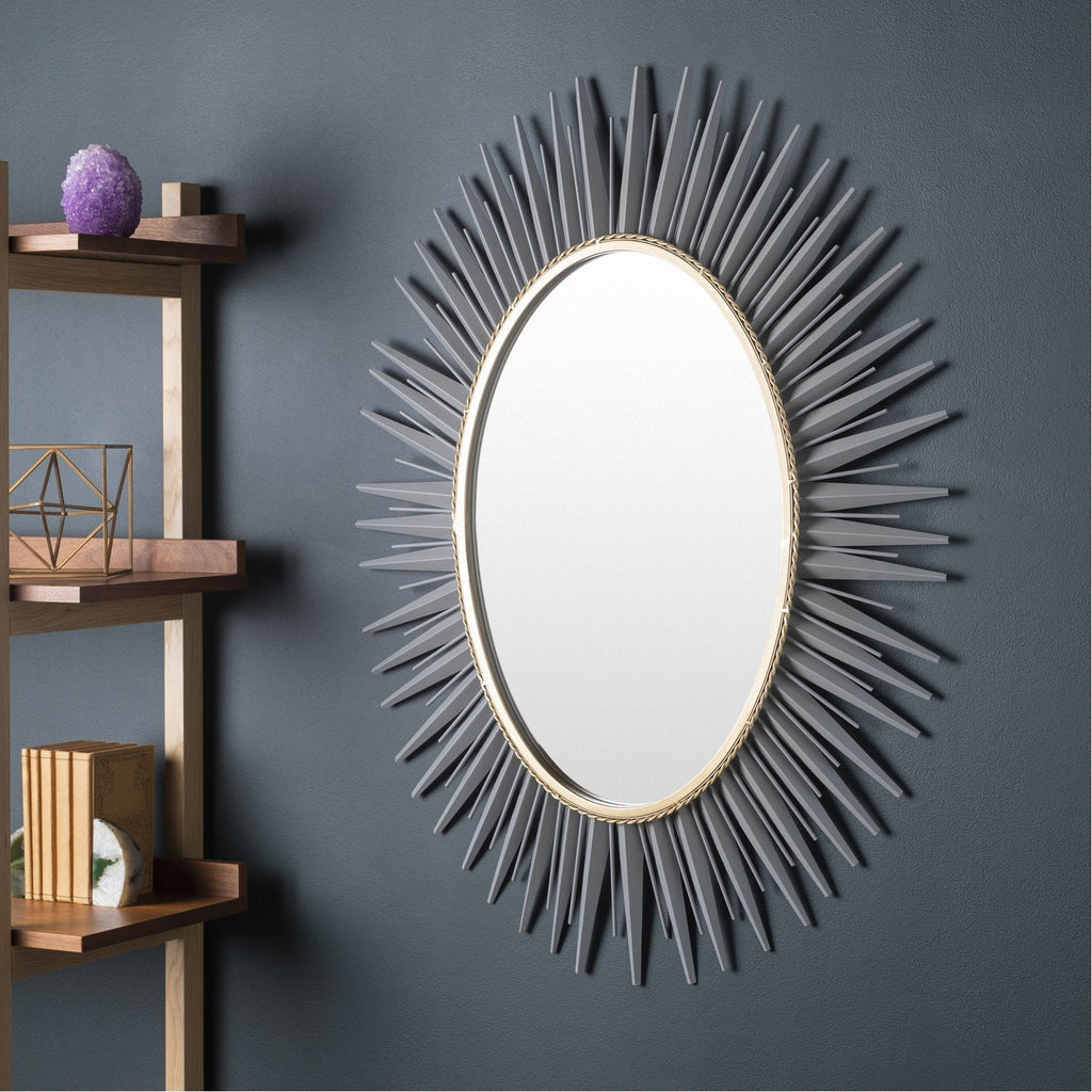 Nihal MRR-2001 Sunburst Mirror in Grey by Surya