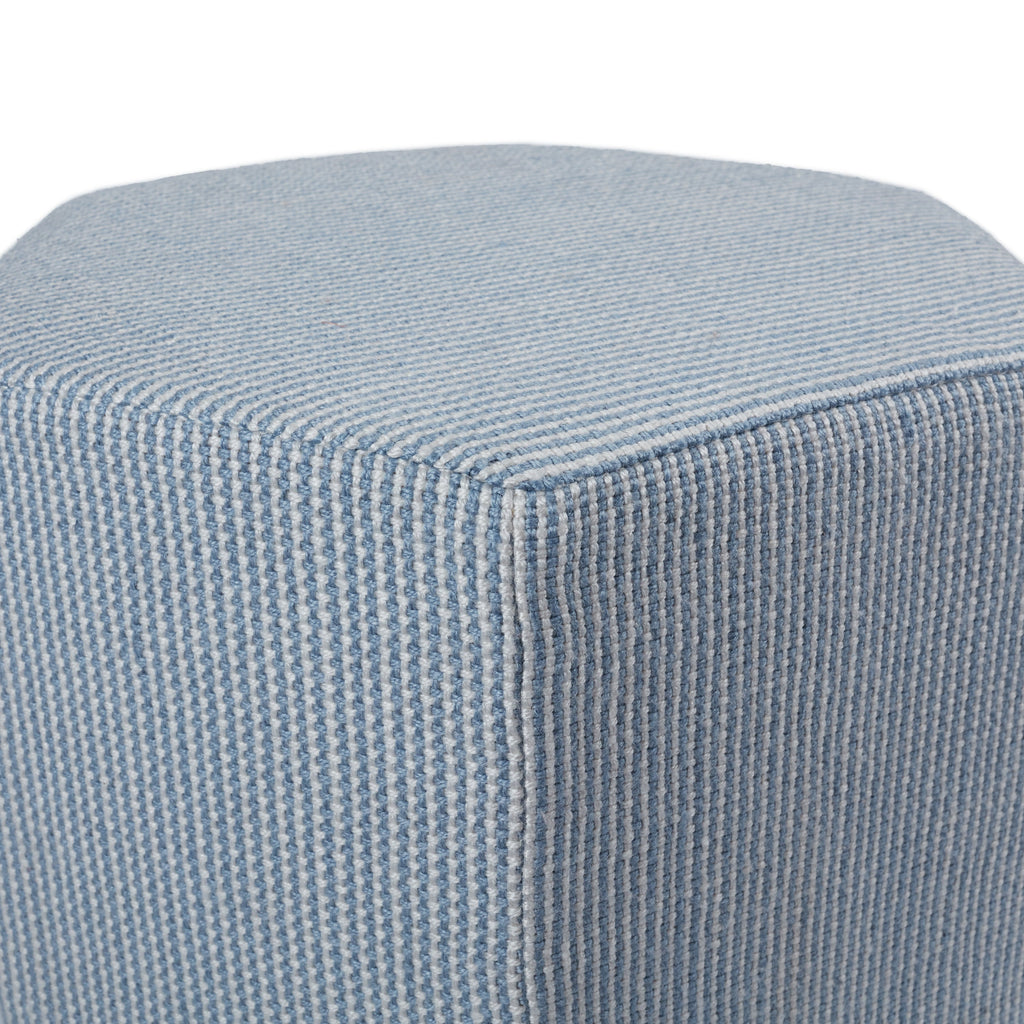 Mysa Sacha Blue & White Pouf 2