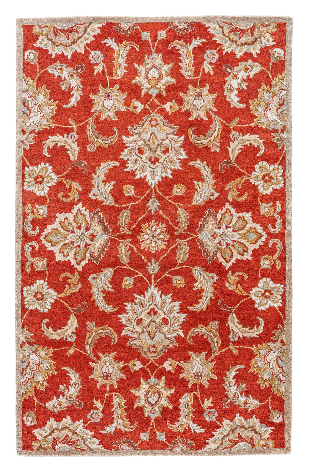 Mythos Abers Hand Tufted Orange & Tan Rug 1