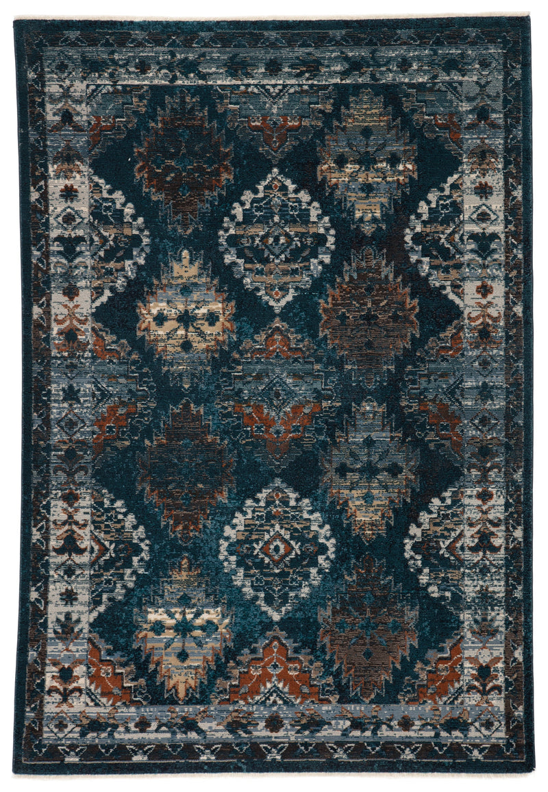 Lia Medallion Blue & Rust Rug by Jaipur Living