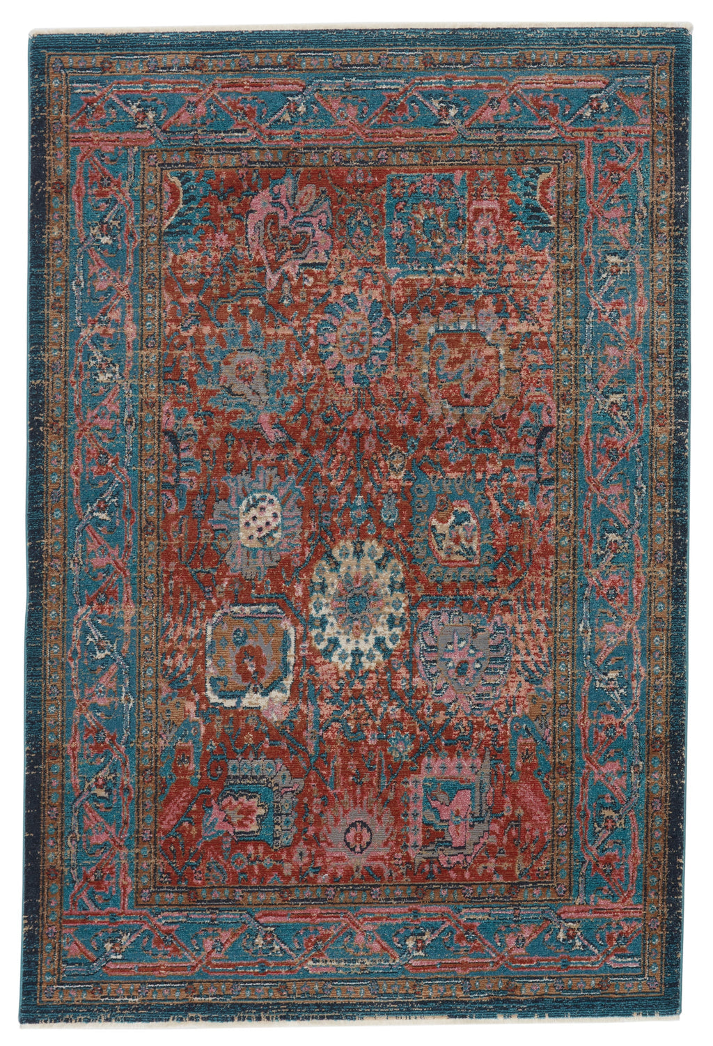 Romilly Oriental Rust & Teal Area Rug