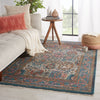 Romilly Oriental Teal & Rust Area Rug