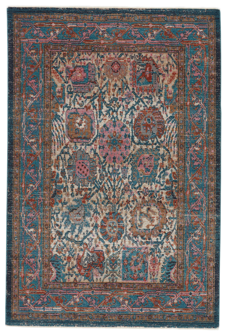 Romilly Oriental Teal & Rust Area Rug