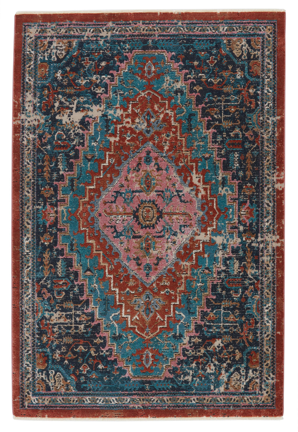 Marielle Medallion Blue & Rust Area Rug