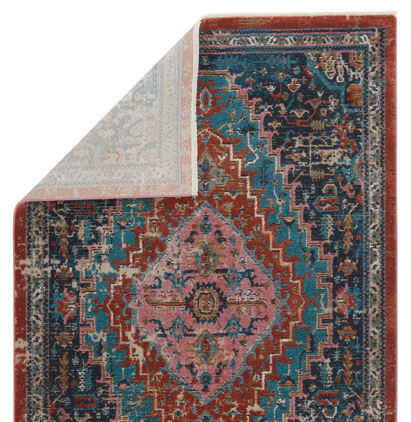 Marielle Medallion Blue & Rust Area Rug