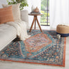 Marielle Medallion Blue & Rust Area Rug