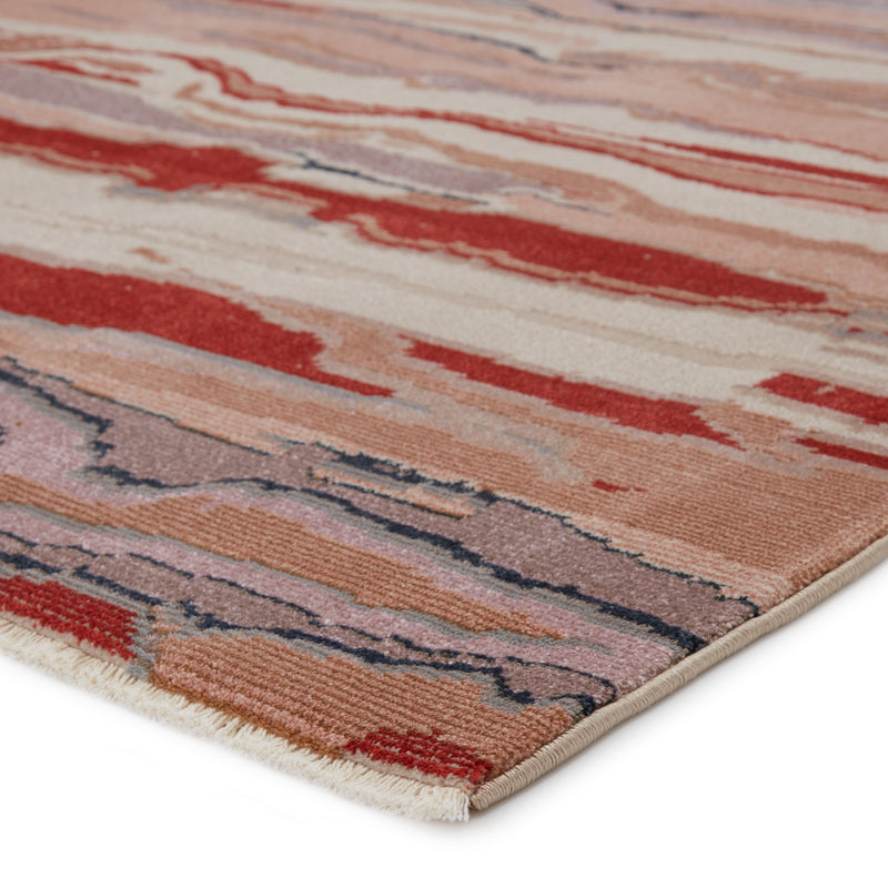 Jolene Abstract Pink & Red Area Rug