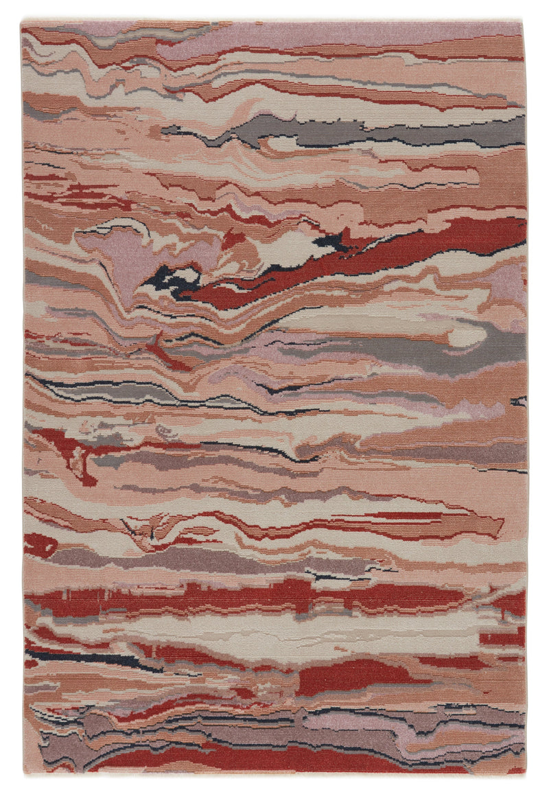 Jolene Abstract Pink & Red Area Rug