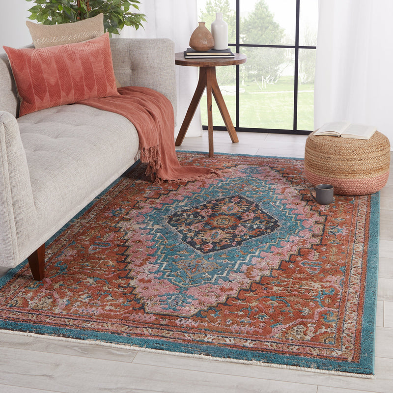 Marielle Medallion Rust & Teal Area Rug