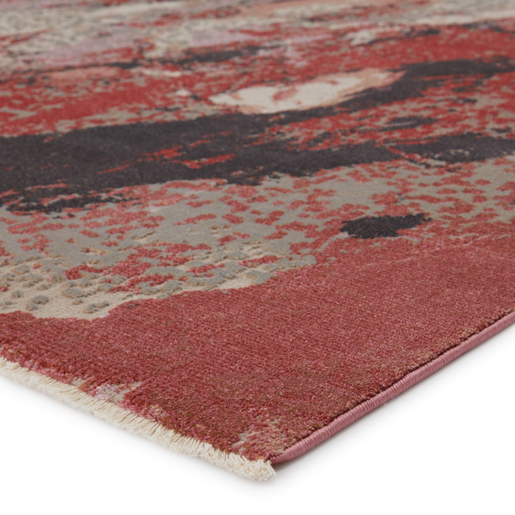 Emeline Abstract Pink & Red Area Rug